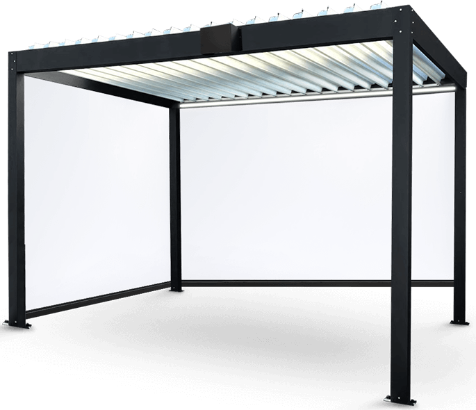 ¿Cómo funciona un sistema de drenaje de pérgola con persianas?