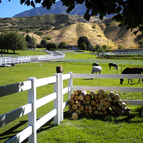 Valla de vinilo de 3 rieles