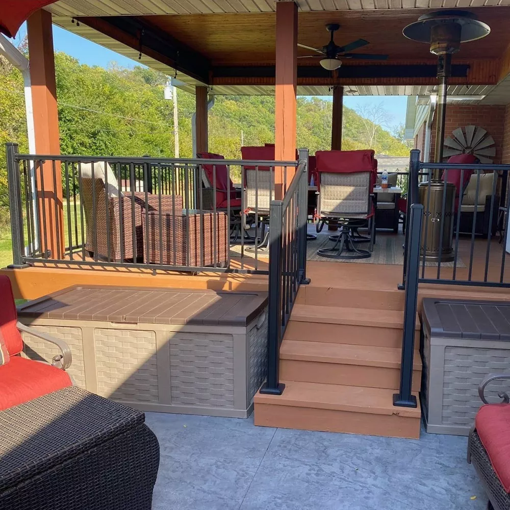 Barandilla de escalera de aluminio al aire libre