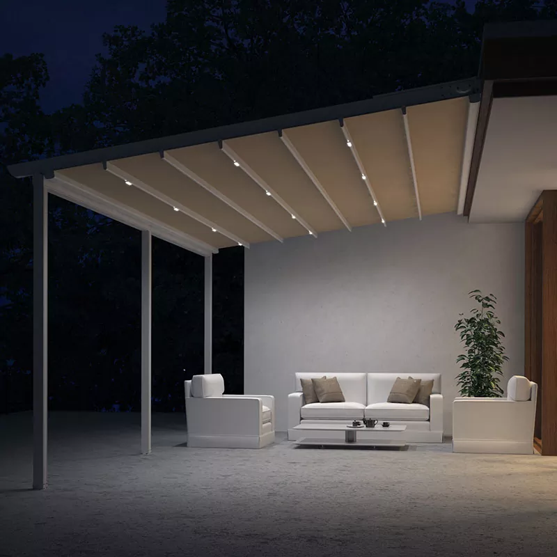 Pérgola retráctil eléctrica