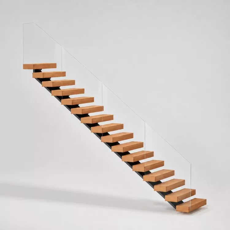Glass Railing for Mono Stringer Stairs