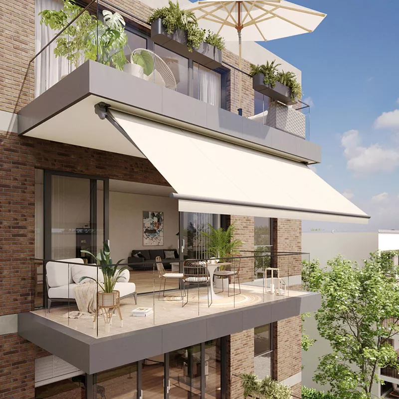 Toldo tipo casete abierto