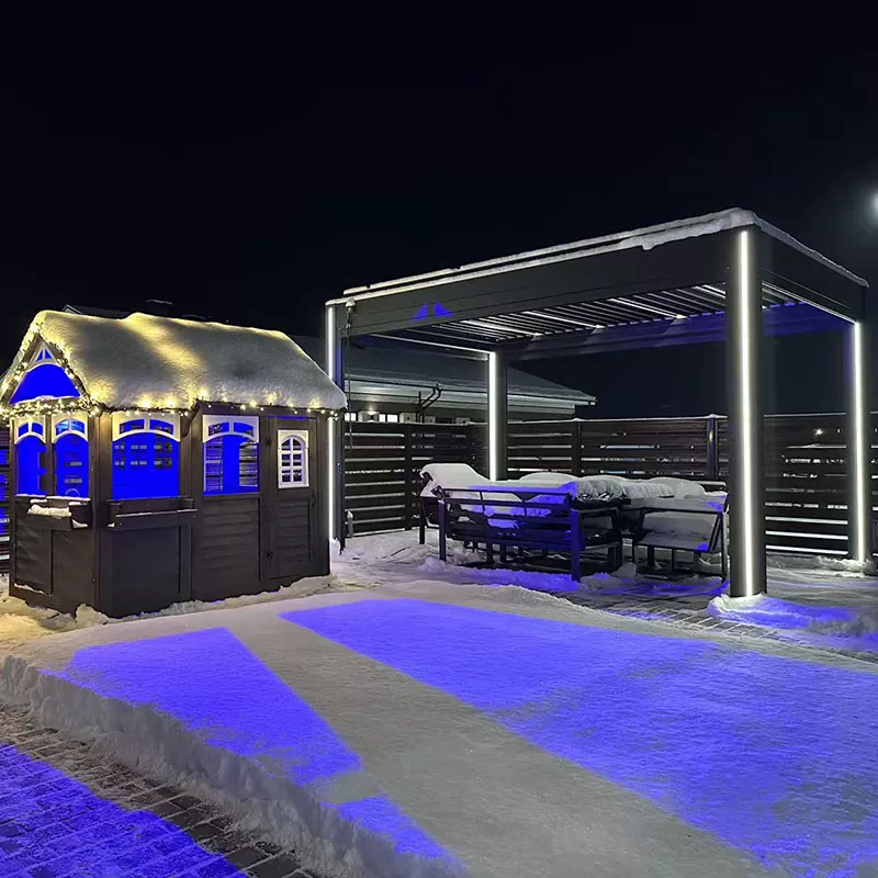 Pérgola de aluminio con carga de nieve